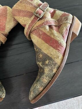 Distressed Americana Modern Vice The Jett USA distressed Flag boots Sz 8.5